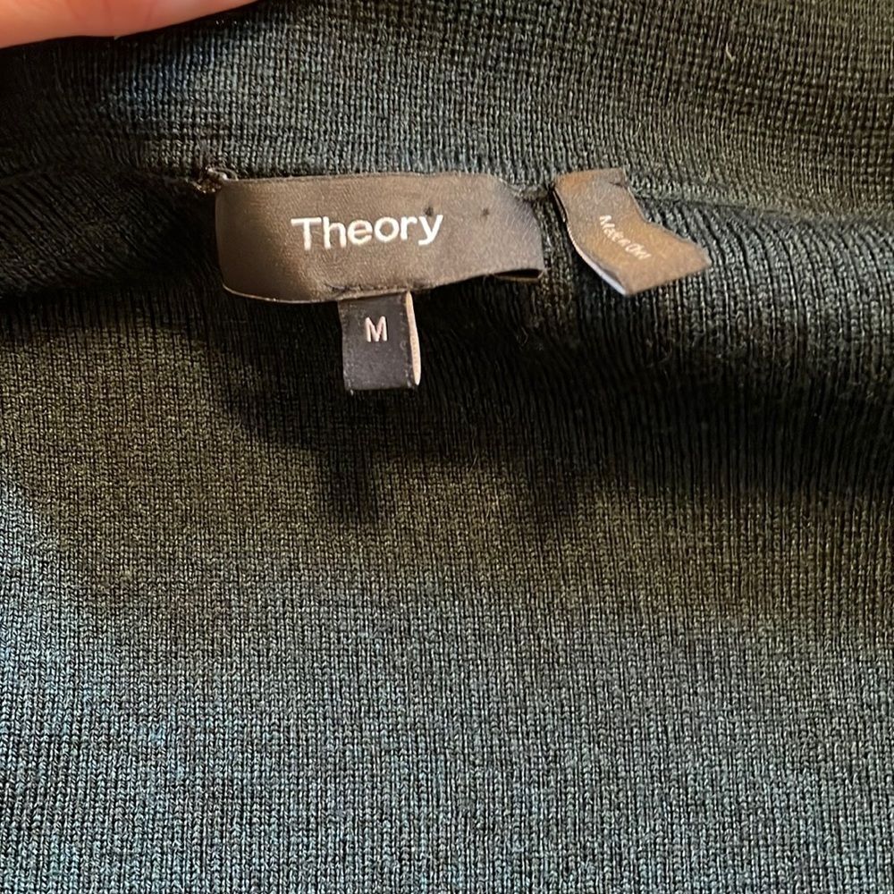 Theory Merino Wool Draped Open Front Cardigan Swe… - image 6